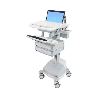 ERGOTRON StyleView Laptop-Wagen SLA-Antrieb 4 Schublade 3x1+1 bis 43,9cm 17,3Zoll 9,5kg.Anhebung 51cm 66Ah Power System 2x33Ah 12V