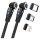 RealPower Magnetic cable,1m,2x magnetisch,schwarz mit Adapte