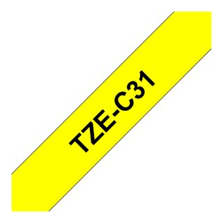 BROTHER P-Touch TZE-C31 schwarz auf neon gelb 12mm