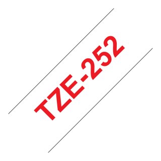 BROTHER P-Touch TZE-252 rot auf weiss 24mm