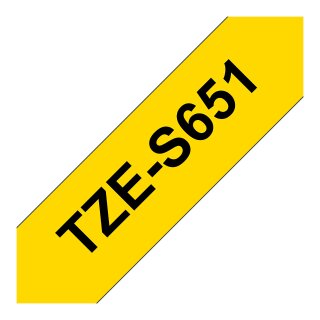 BROTHER P-Touch TZE-S651 schwarz auf gelb 24mm extra gluey