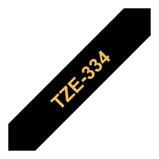 BROTHER P-Touch TZE-334 gold auf schwarz 12mm