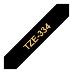BROTHER P-Touch TZE-334 gold auf schwarz 12mm