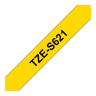 BROTHER P-Touch TZE-S621 schwarz auf gelb 9mm extra gluey
