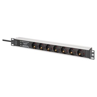 DIGITUS Steckdosenleiste 7-fach 19" Alu. 1HE 2m schwarz