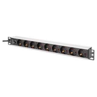 DIGITUS Steckdosenleiste 9-fach 19" Alu. 1HE 2m schwarz