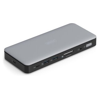 Docking USB-C->HDMI,DP,USBA,USBC,RJ45,DC,Audio silbe