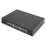DIGITUS Switch 24-Port Gigabit, 19" unmanaged schwarz