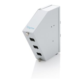 DIGITUS LWL Hutschienen 6 SC SX/LC DX abgewinkelt grau