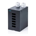 LWL Hutschienen verteiler, 6 Port, SC DX/LC Quad, Schwarz