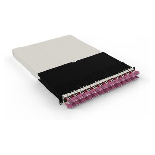 Patchbox patchbox.one Kabeleinzugssystem 30RU/OM4 (1,8 m) mit 24 Kassetten, LWL OM4, LC-SC, Kabel erikaviolett