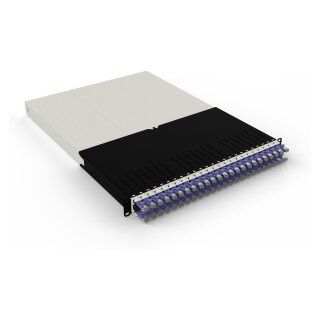 Patchbox patchbox.one Kabeleinzugssystem 30RU/STP (1,8 m) mit 24 Kassetten, Patchkabel Cat. 6a, U/FTP, PoE, Kabel violett