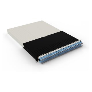 Patchbox patchbox.one Kabeleinzugssystem 30RU/STP (1,8 m) mit 24 Kassetten, Patchkabel Cat. 6a, U/FTP, PoE, Kabel blau