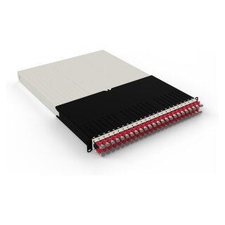 Patchbox patchbox.one Kabeleinzugssystem 30RU/STP (1,8 m) mit 24 Kassetten, Patchkabel Cat. 6a, U/FTP, PoE, Kabel rot