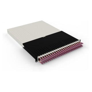 Patchbox patchbox.one Kabeleinzugssystem 30RU/OM4 (1,8 m) mit 24 Kassetten, LWL OM4, LC-LC, Kabel erikaviolett