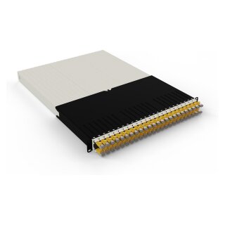 Patchbox patchbox.one Kabeleinzugssystem 30RU/STP (1,8 m) mit 24 Kassetten, Patchkabel Cat. 6a, U/FTP, PoE, Kabel gelb