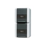 Jung 8220 NA W AP/WD-Doppel-Steckdose Schriftfeld