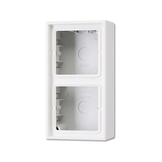 Jung LS 582 A WW Aufputz-Kappe mit Rahmen 2-fach