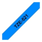 Brother TZe-521 Schriftband 9mm x 8m, schwarz auf blau,...