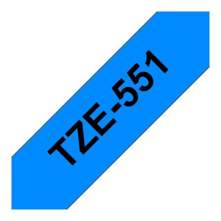 Schriftband TZe-551 (lam.) Schwarz auf Blau 24mm x 8m