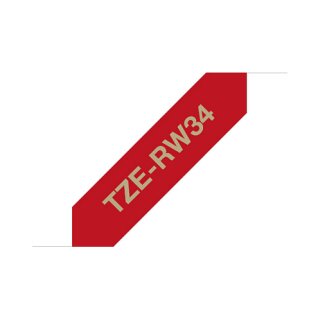 Brother TZe-RW34 P-touch textiles Schriftband gold auf weinrot 12mm x 4m