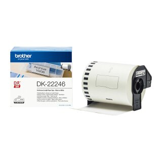 Brother DK22246 Endlosetiketten (Papier) – schwarz auf weiß, 103mm x 30,48 m
