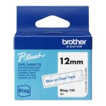 Brother Schriftband Btag-133 (12mm, blau auf transparent,...