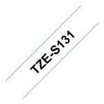Schriftbandkassette Brother 12mm farblos/schwarz TZES131