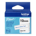 Schriftband Brother 12mmx4m blau/weiß BTAG-233