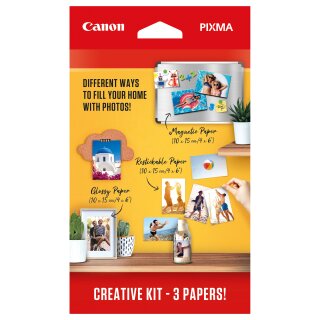 Canon Creative Kit 3 Papiersorten MG-101 100x150mm - 5 Blatt + RP-101 100x150mm - 5 Blatt + PP-201 100x150mm - 50 Blatt