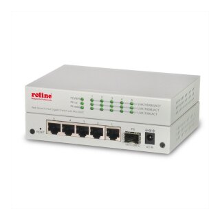 ROLINE Gigabit Ethernet Switch 6 Ports (5x 10/100/1000 + 1x SFP), WebSmart