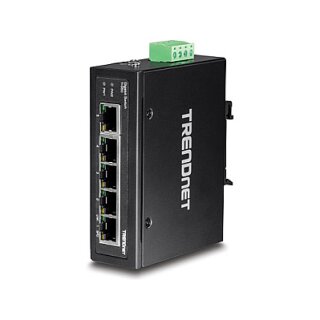 TRENDnet TI-G50 5-Port Gehrteter Industrieller Gigabit DIN-Rail Switch