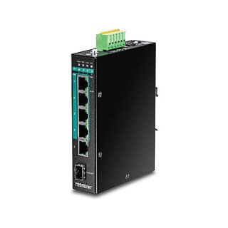 TRENDnet TI-PG541i 6-Port Switch PoE+ Industrial Gigabit Layer 2 DIN-Rail
