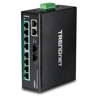 TRENDnet TI-PG102 10Port DIN-Rail Switch Industrial Gigabit PoE+