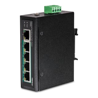 TRENDnet TI-PE50 DIN-Rail Switch 5-Port Industrial Fast Ethernet PoE+