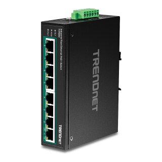 TRENDnet TI-PE80 Industrial Fast Ethernet PoE+ DIN-Rail Switch 8-Port