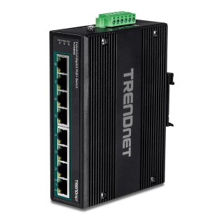 TRENDnet TI-PG80B 8-Port PoE+ Switch Industrial Gigabit DIN-Rail (24-56V)