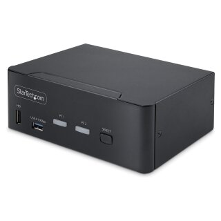 STARTECH.COM 2-Port Dual-Monitor DisplayPort KVM Switch DP 1.4 8K 60Hz 4K 144Hz 2x USB 3.2 10Gbps Ports KVM Umschalter