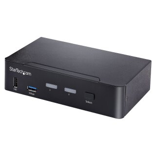 STARTECH.COM 2 Port USB C KVM Switch KVM Umschalter mit 4K 60Hz DisplayPort Thunderbolt 3/4 und USB C DP Alt Mode Audio USB A Hub