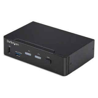 STARTECH.COM 2-Port DisplayPort KVM Switch 4K 60Hz DP 1.2 HDCP 1.4 EDID Management 2-Port USB 3.0 Hub DP KVM Umschalter