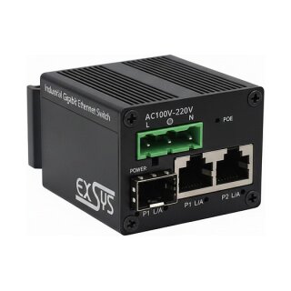 EXSYS EX-62010PoE-SFP Micro 2+1-Port PoE+Industrial Gigabit Switch
