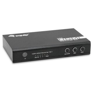 Equip Switch HDMI2.0 3-In/1-Out +Fernbed. 4K/60Hz 18Gbps