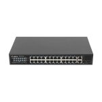 LANBERG Switch 24-Port 100MB PoE+/2x Combo Rack 19"...