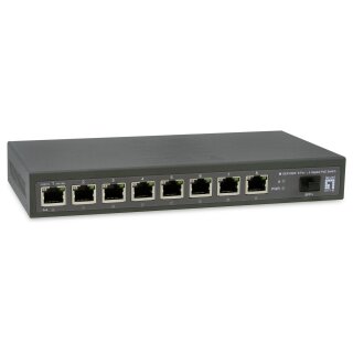 LevelOne PoE+Switch 8xGE PoE/1x10GSFP+ 120W unmanged Plastik