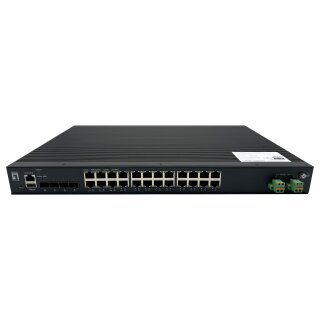 LevelOne Industr.PoE Switch 24xGE PoE/+ 370W Managed L2