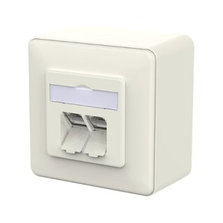 METZ CONNECT Anschlussdose E-DAT C6A IDC 2 Port AP reinwei