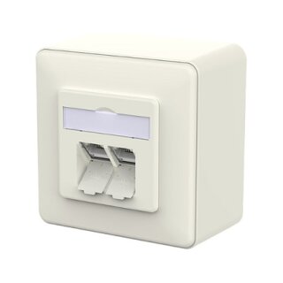 METZ CONNECT Anschlussdose E-DAT C6A LSA++ 2 Port AP reinwei