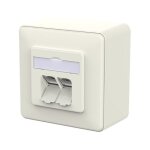 METZ CONNECT Anschlussdose E-DAT C6A LSA++ 2 Port AP reinwei