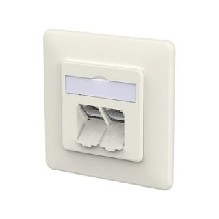 METZ CONNECT Anschlussdose E-DAT C6A IDC 2 Port UP reinwei