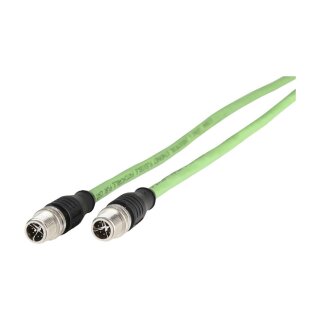 METZ CONNECT Verbindungsleitung M12 ST-M12 ST 8-pol X-kodiert gerade-gerade 1m